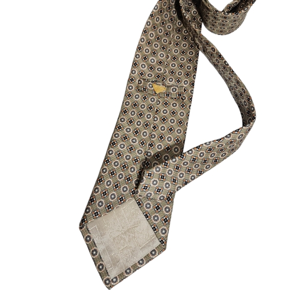 VITALIANO PANCALDI Green Geometric Silk LUXURY Tie ITALY - Picture 2 of 4